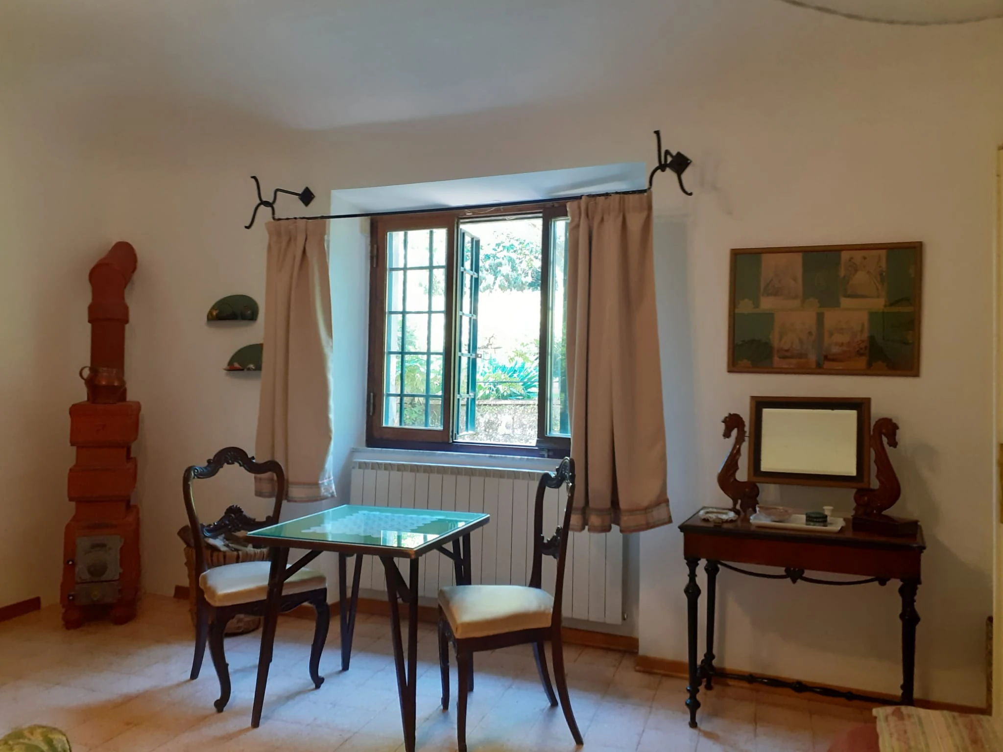 Belvedere sitting area with a large window