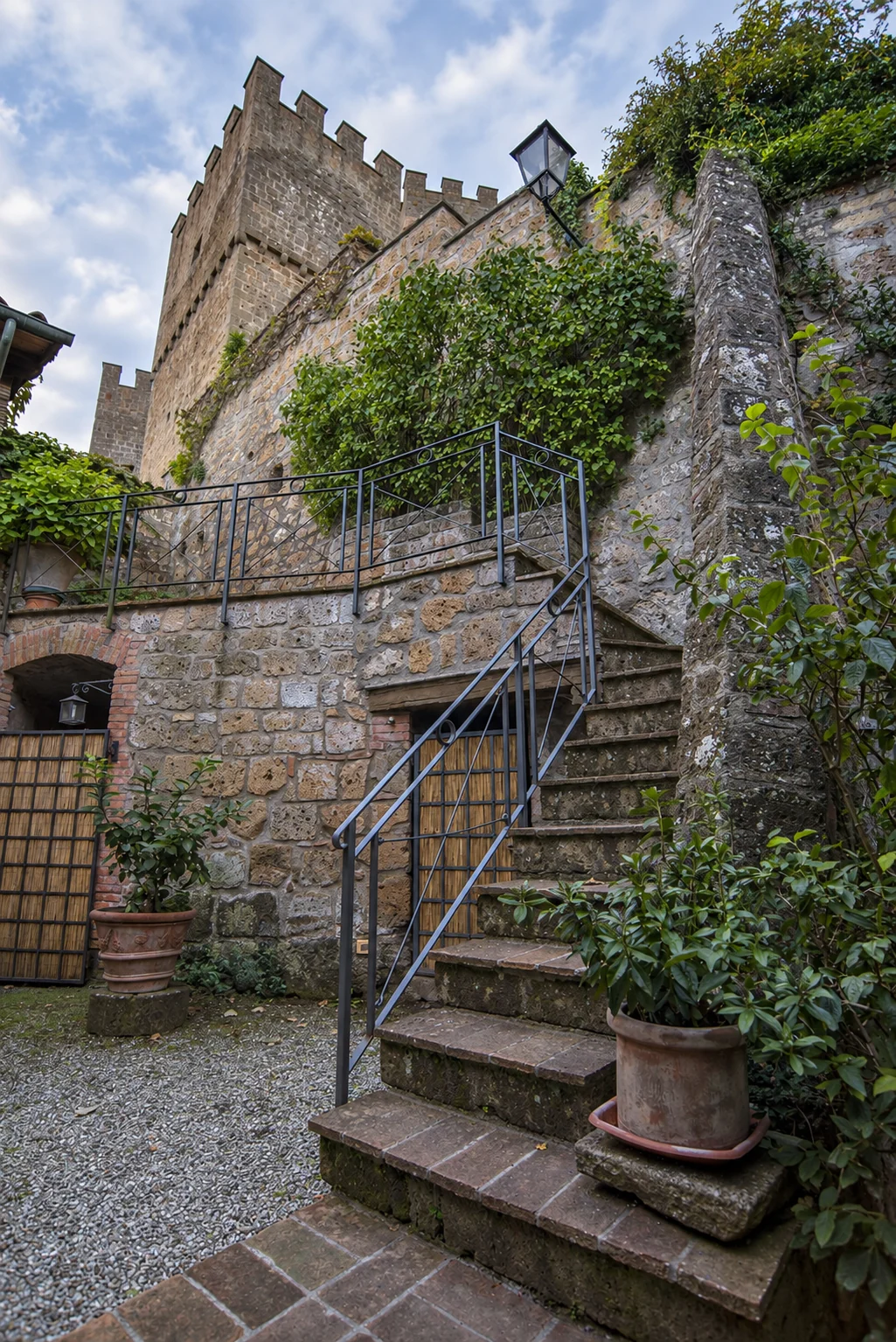 Stone staircase inside Castello di Proceno