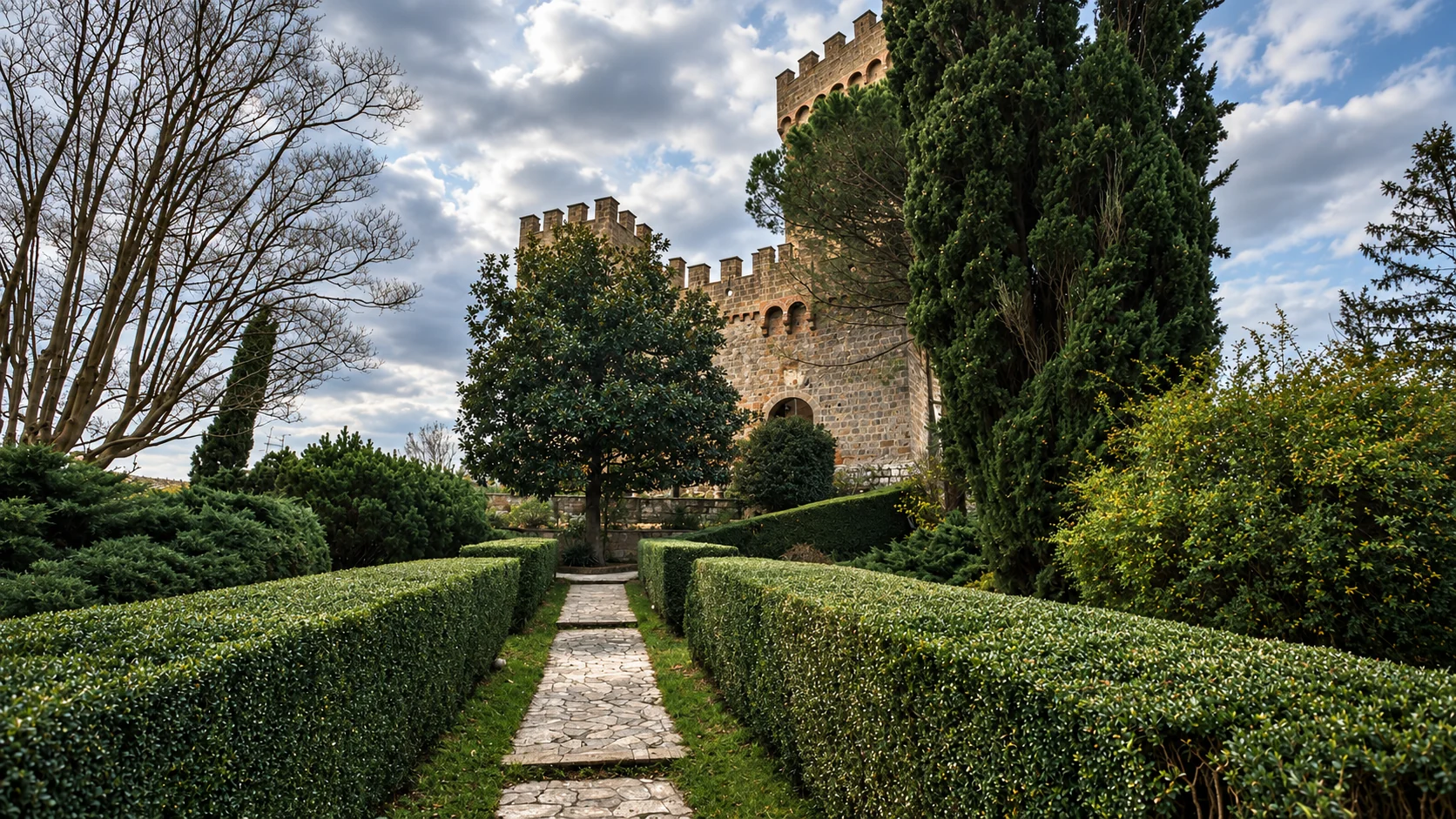 The gardens at Castello di Proceno