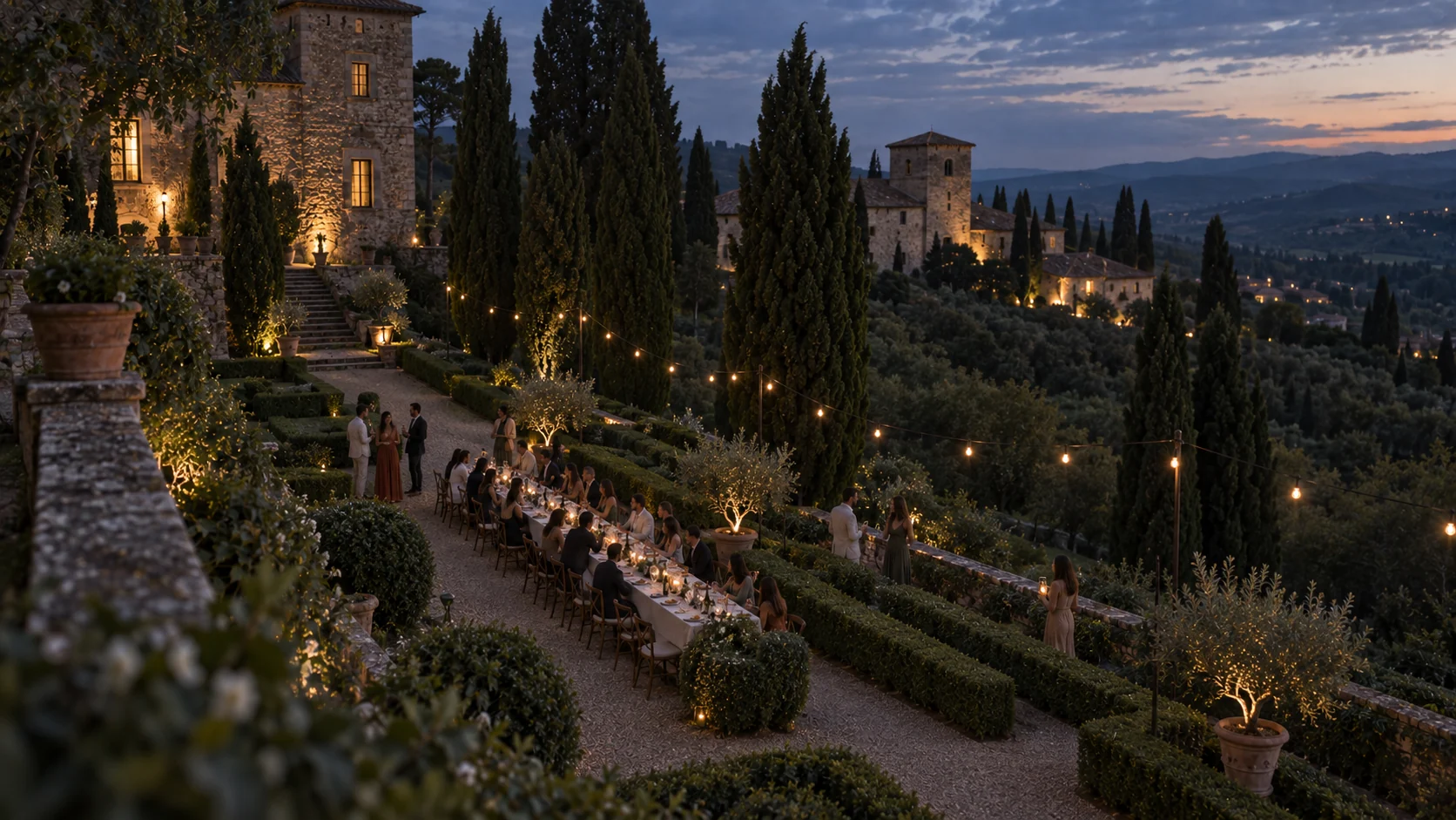 An evening table in the Tuscia countryside